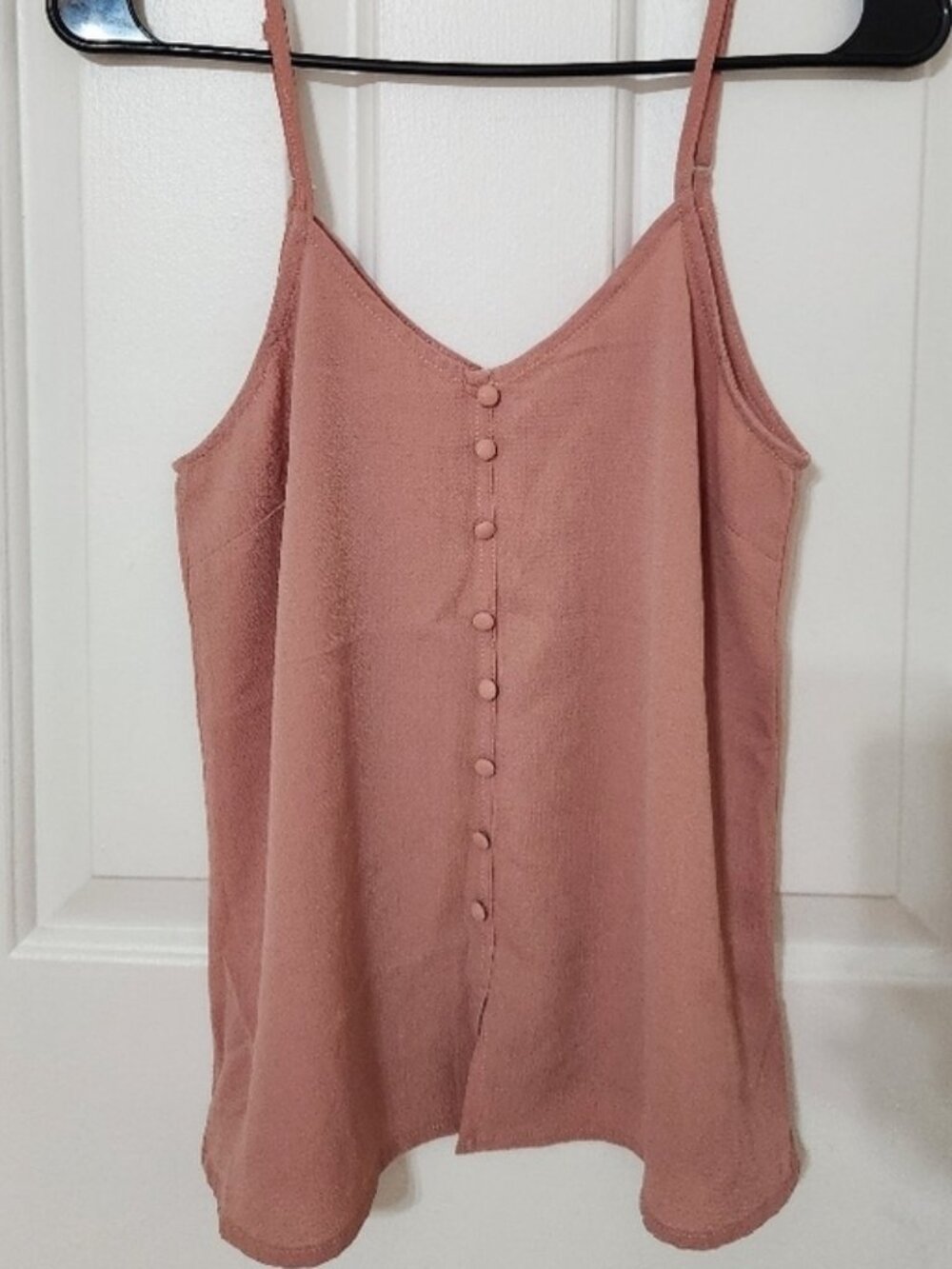 Women's Pink Button-Down Cami Top